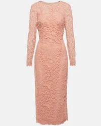 Carolina Herrera New York Abito midi in pizzo Rosa