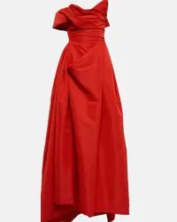 Vivienne Westwood Abito lungo monospalla in raso Rosso