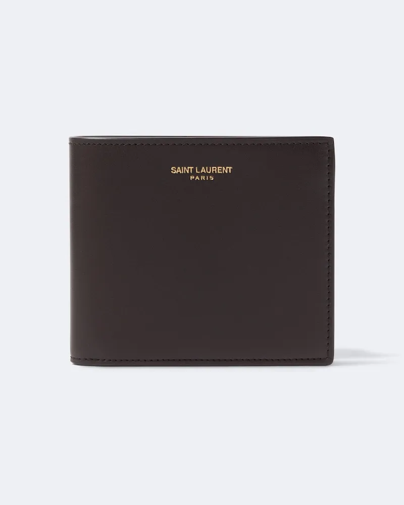 Saint Laurent Portafoglio bifold in pelle Marrone