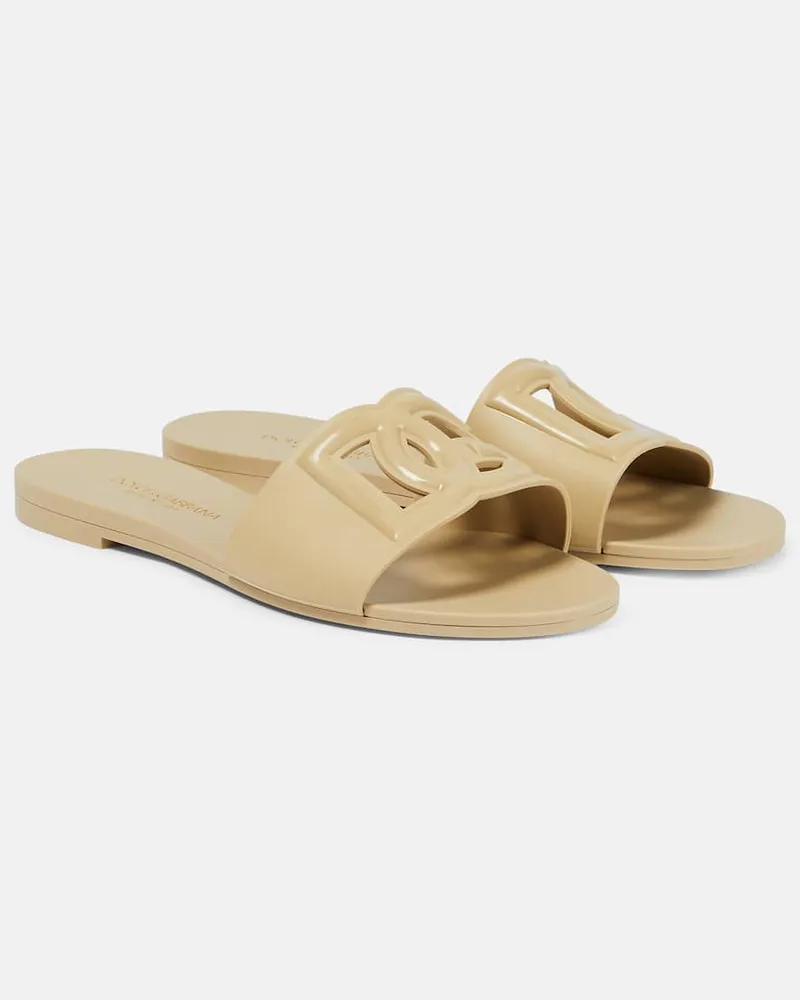 Dolce & Gabbana Sandali DG in gomma Beige