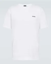 Ermenegildo Zegna T-shirt in jersey di cotone con logo Bianco