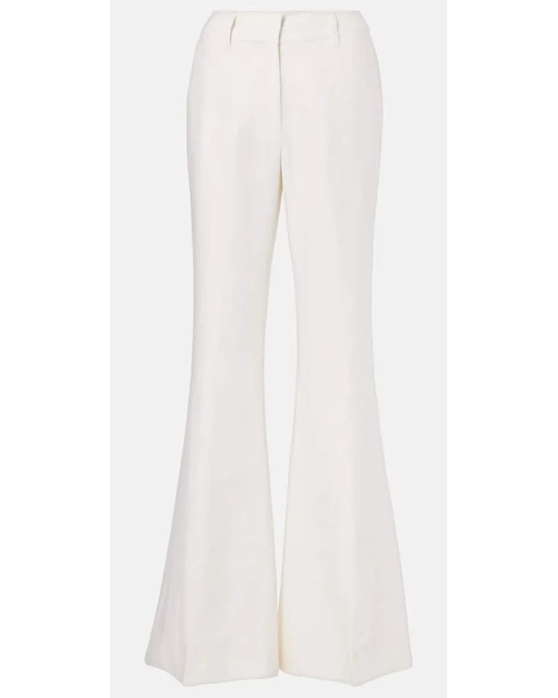 Gabriela Hearst Pantaloni flared Rhein in misto lino e lana a vita alta Bianco