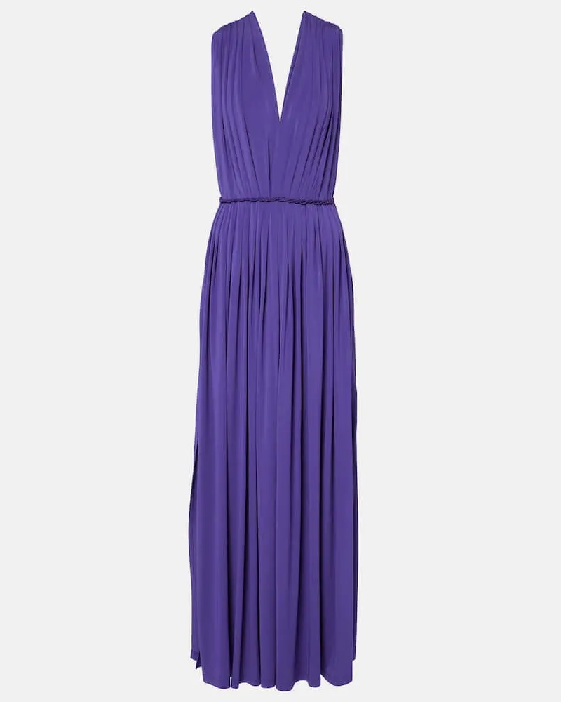 Max Mara Abito lungo Walter in jersey con pince Viola