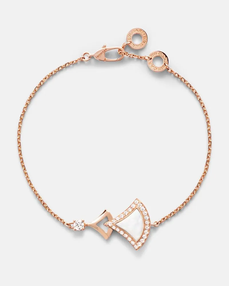 Bulgari Bracciale Divas' Dream in oro rosa 18kt con madreperla e diamanti Oro