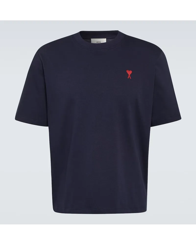 AMI Paris T-shirt Ami de CÅur in jersey di cotone Blu