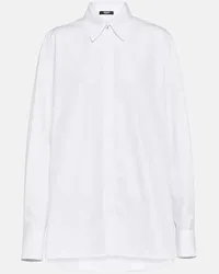 Versace Camicia oversize in popeline di cotone Bianco