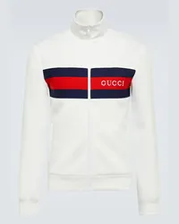 Gucci Giacca sportiva Web Stripe in tessuto tecnico Bianco