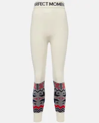 Perfect Moment Leggings Nordic in lana con intarsi Bianco