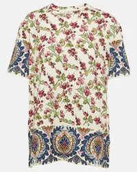 Etro T-shirt in cotone con stampa Bianco