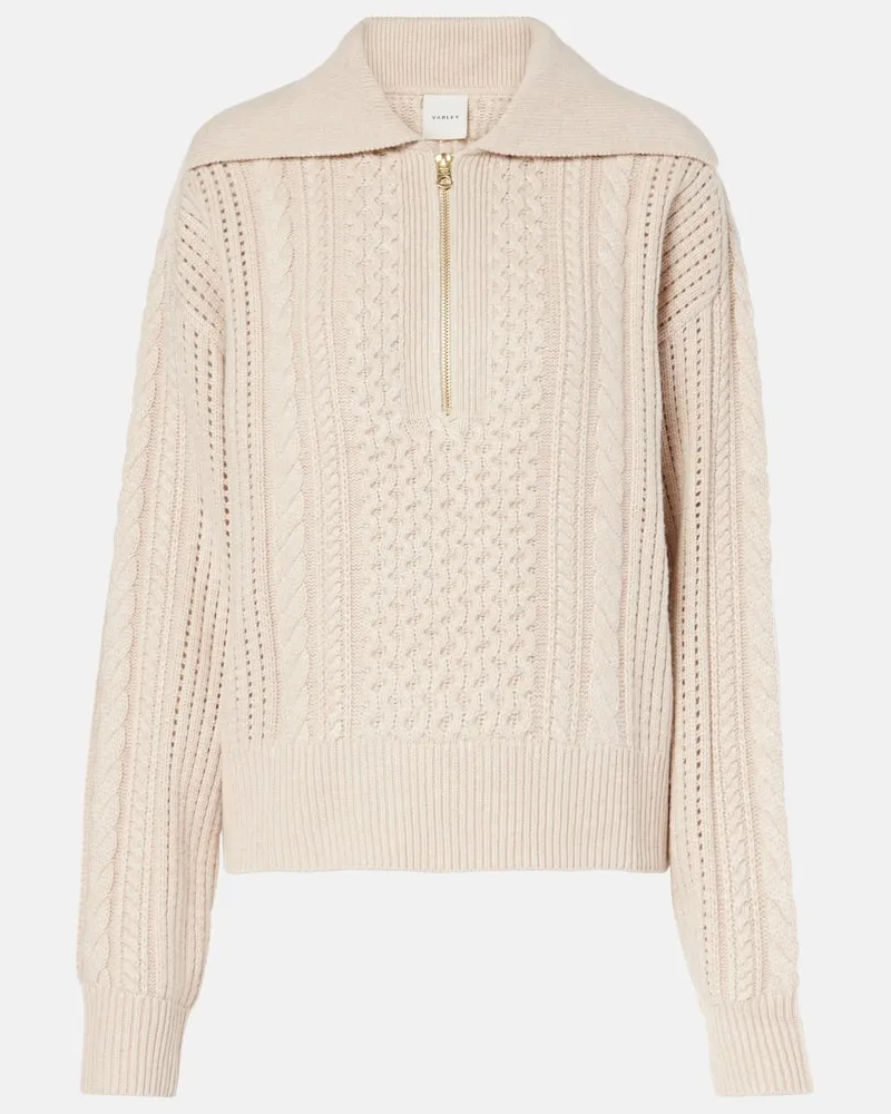 Varley Pullover Camello in maglia a trecce Beige