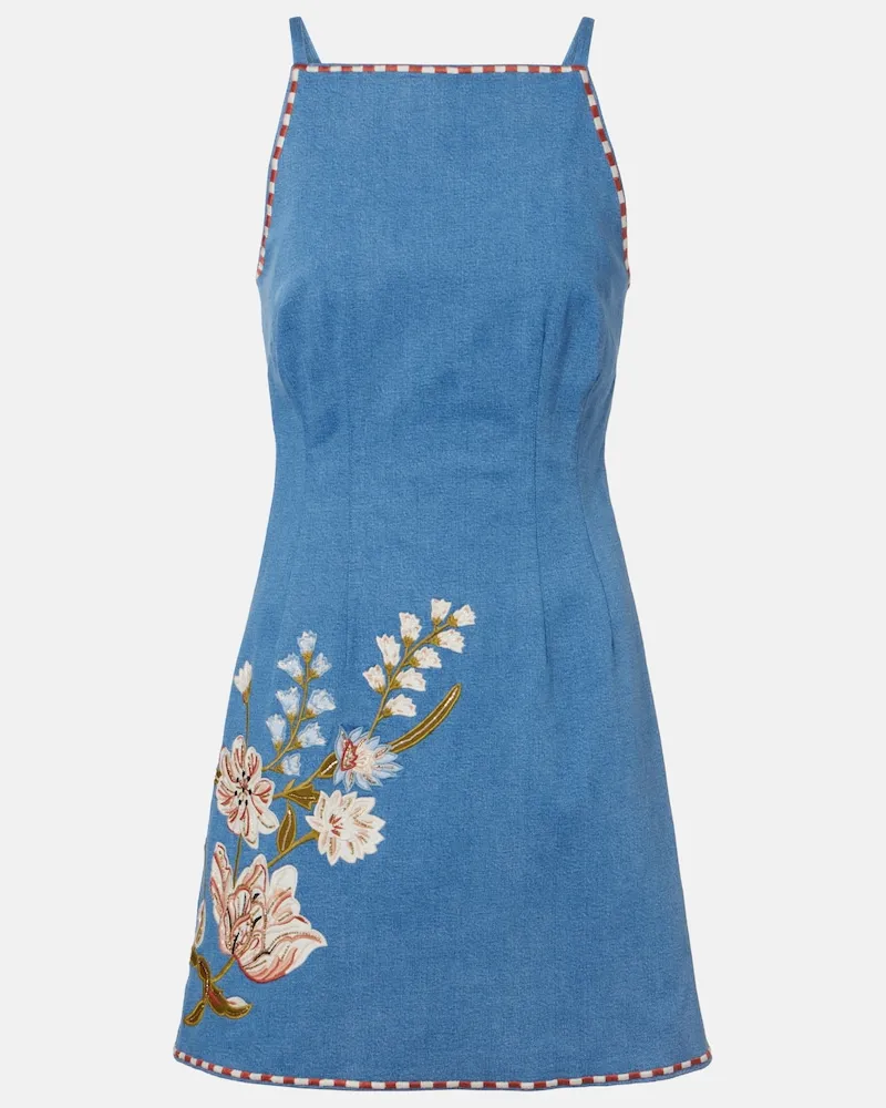 Veronica Beard Abito corto Chester in denim Blu