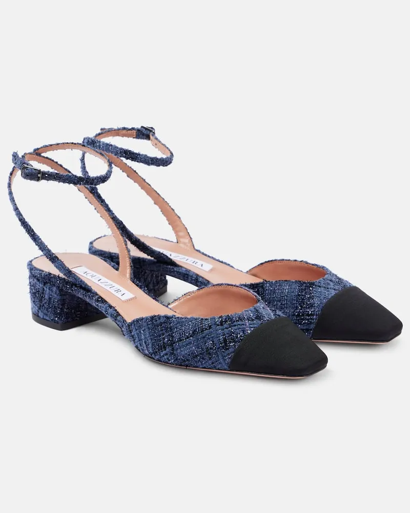 Aquazzura Pumps French Flirt 35 in tweed Blu