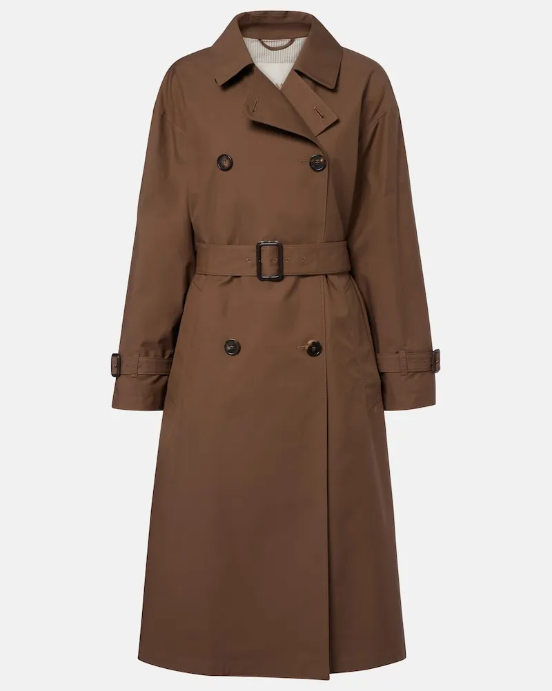 Max Mara Trench in misto cotone Marrone