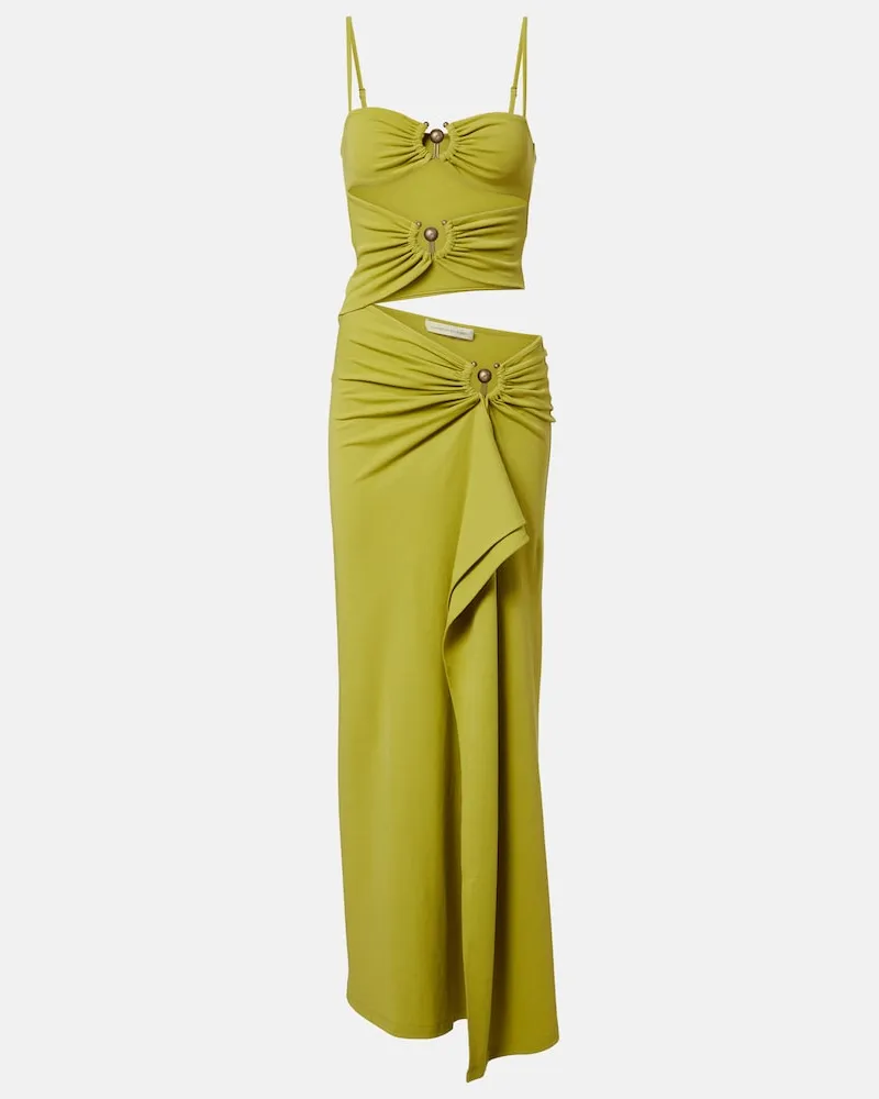 Christopher Esber Abito midi Orbit in misto cotone Verde