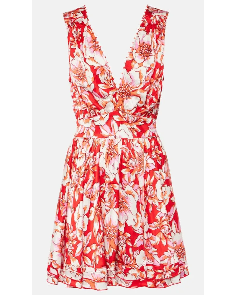 Poupette St Barth Miniabito Bessie con stampa floreale Rosso
