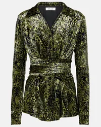 Diane von Furstenberg Top Lagarde in velluto Verde