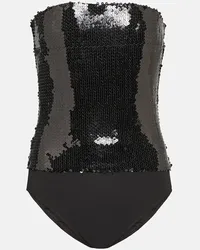 Alexandre Vauthier Body a fascia con paillettes Nero