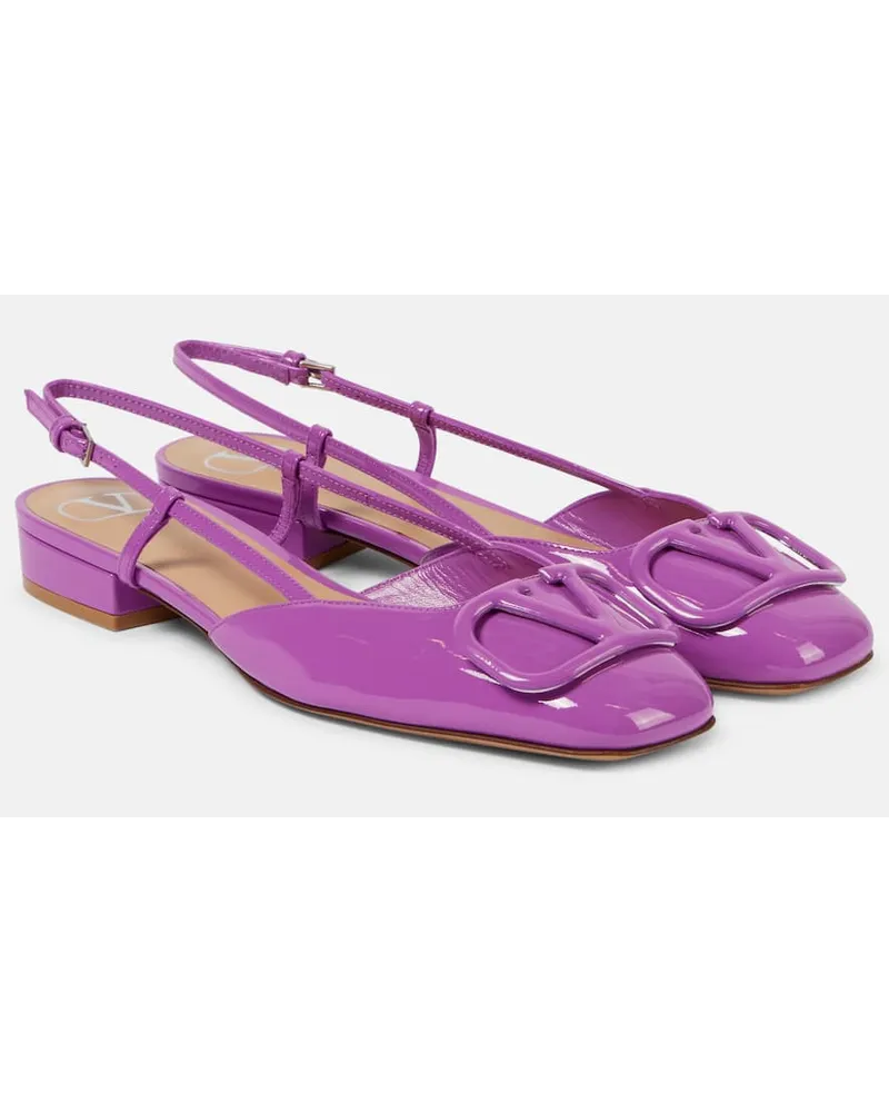 Valentino Garavani Ballerine slingback VLogo Signature in vernice Viola