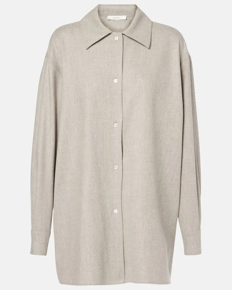 The Row Camicia Komako in lana e cashmere Grigio