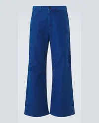 Marni Pantaloni in cotone a gamba larga Blu