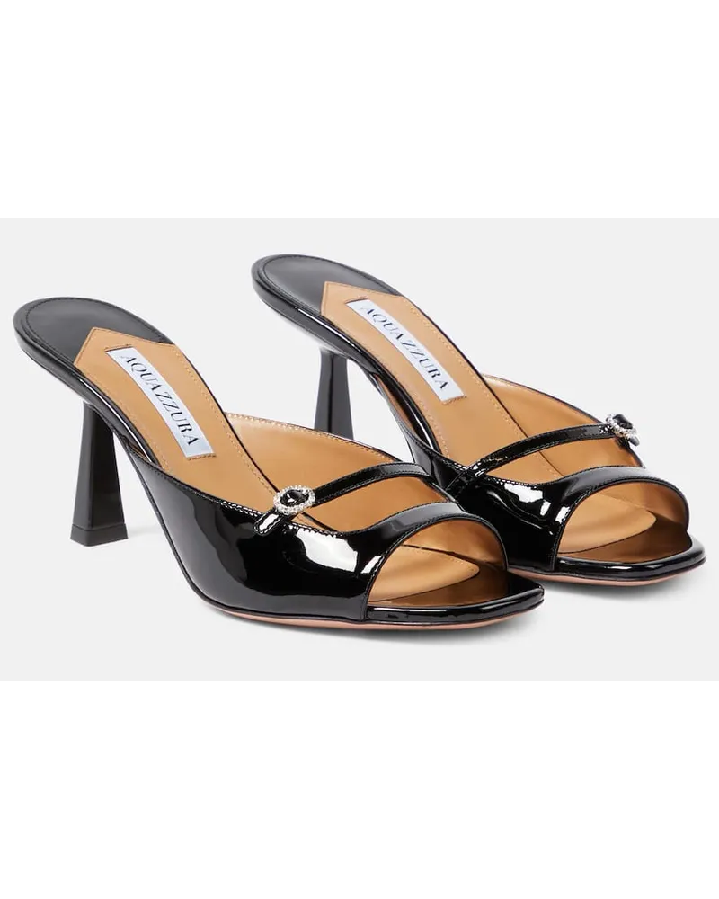 Aquazzura Mules Soul Sister 75 in vernice Nero