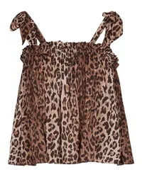 RIXO Camisole Pamala con stampa leopardata Marrone