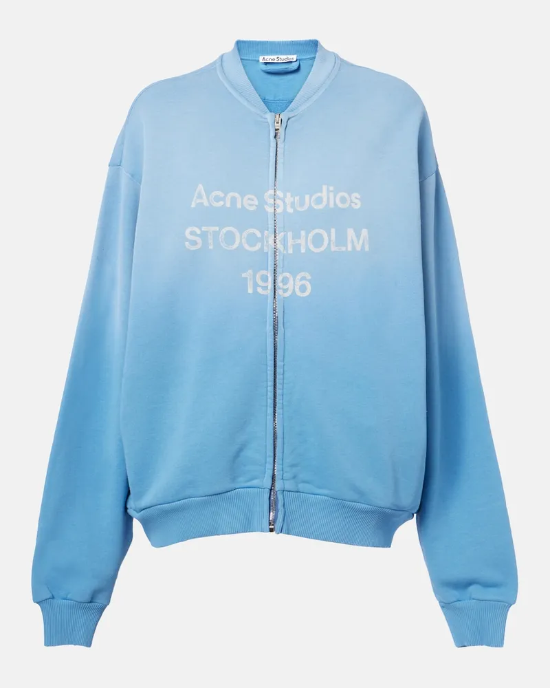 Acne Studios Felpa oversize in misto cotone con zip Blu