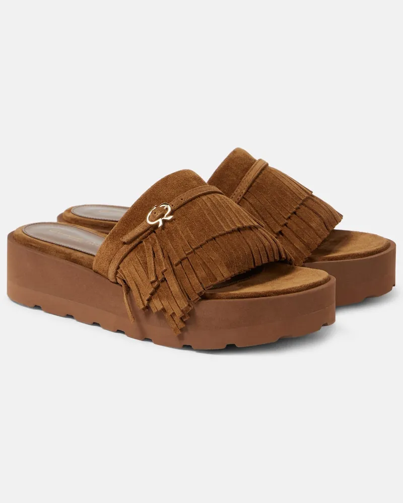 Gianvito Rossi Sandali in suede Beige