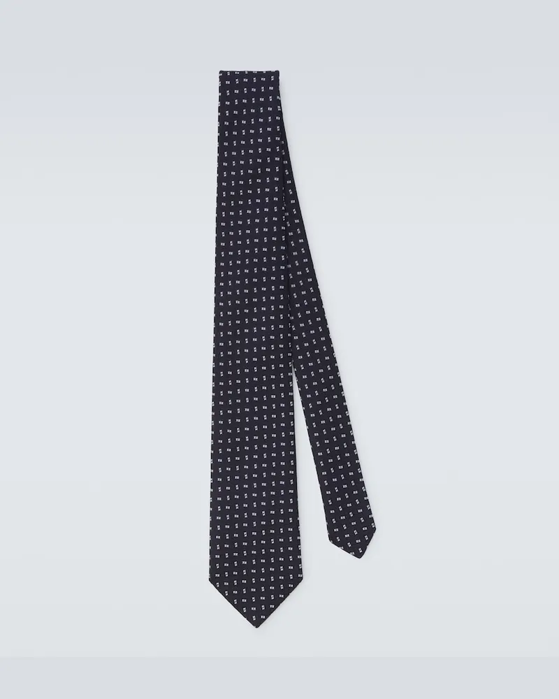 Charvet Cravatta in jacquard di seta Blu