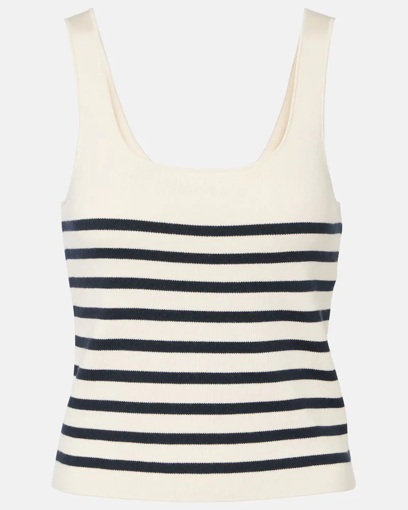 Altuzarra Top Stevie in seta e cotone a righe Bianco