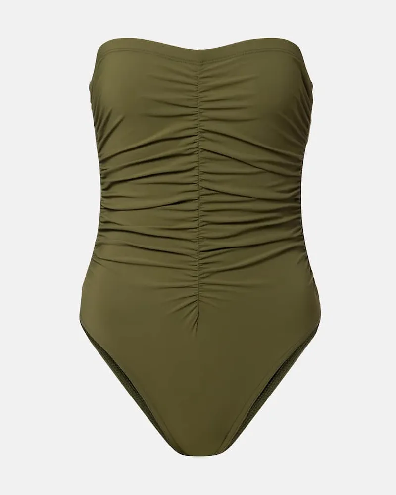 Karla Colletto Costume da bagno Basics con arricciatura Verde