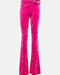 Versace Pantaloni flared in velluto Rosa