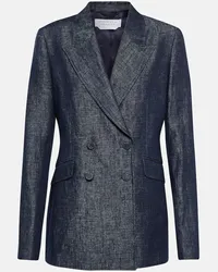 Gabriela Hearst Blazer doppiopetto in lino Blu