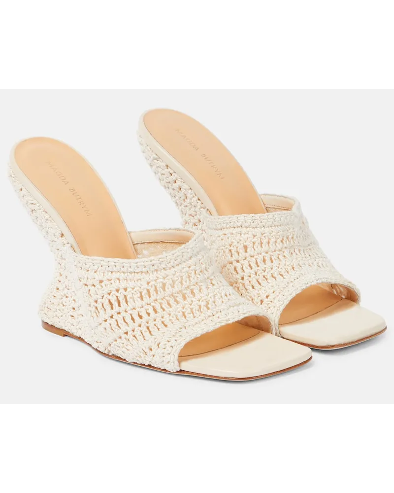 Magda Butrym Sandali in crochet con zeppa Bianco