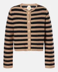 Jardin des Orangers Cardigan in lana e cashmere a righe Marrone