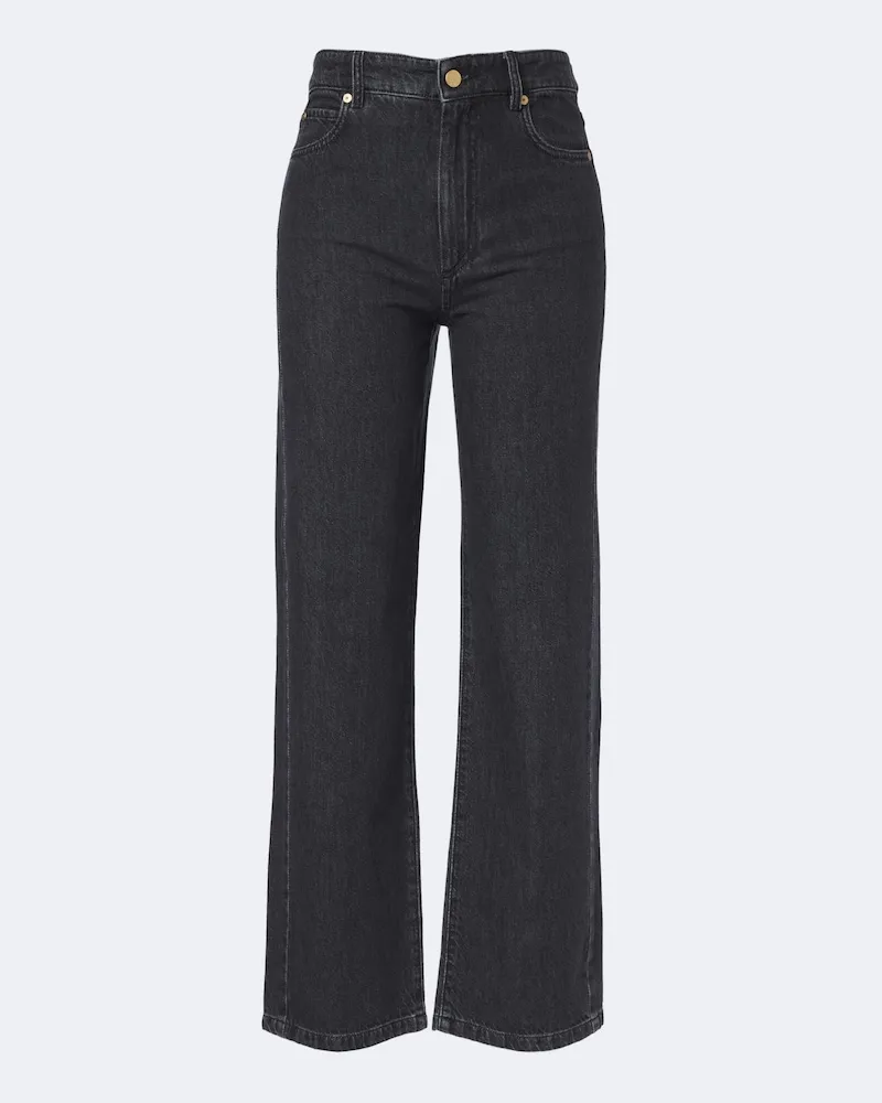 Max Mara Jeans regular a vita alta Nero