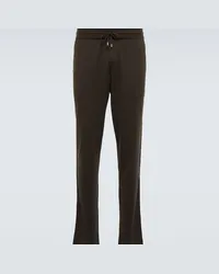 Loro Piana Pantaloni sportivi in cashmere e cotone Nero