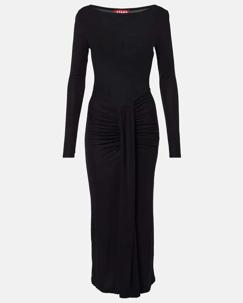 STAUD Abito midi in jersey Nero