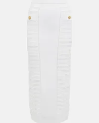 Balmain Gonna midi in maglia Bianco