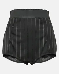 Dolce & Gabbana Shorts gessati in misto lana Nero