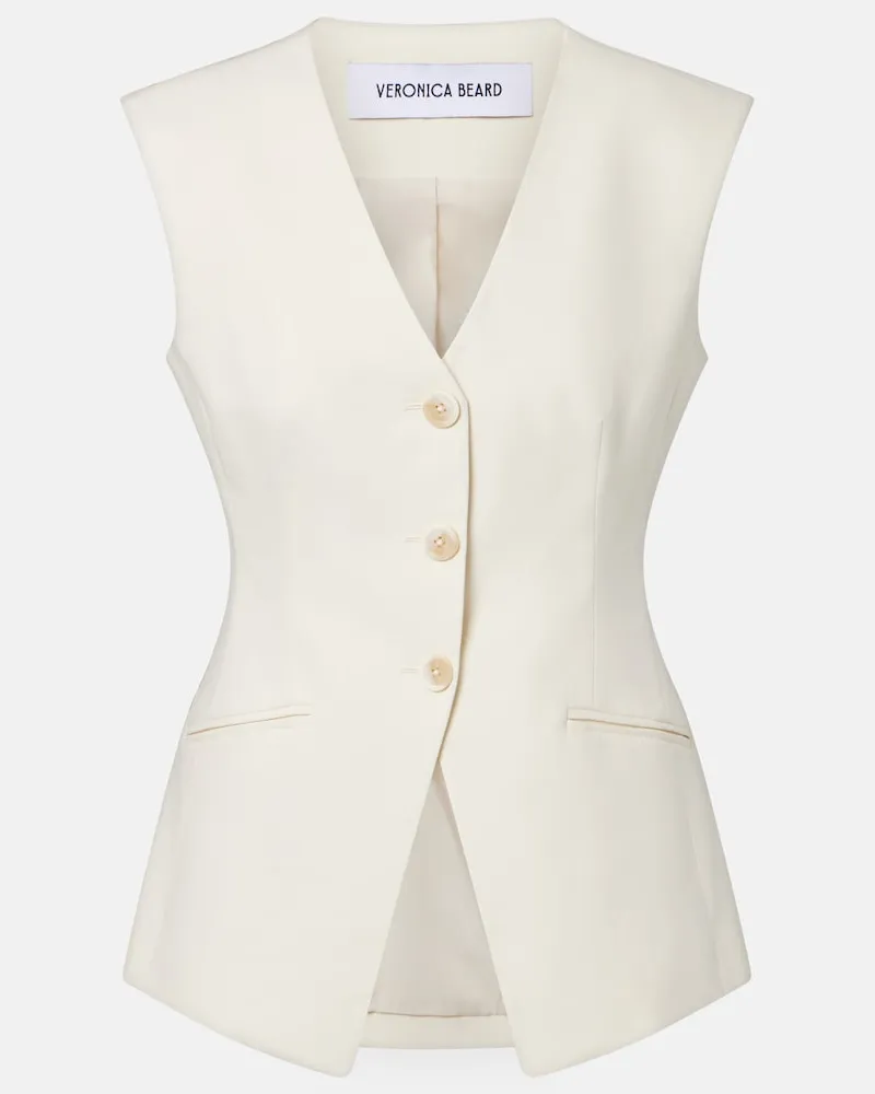 Veronica Beard Gilet Gillson in twill di misto cotone Bianco