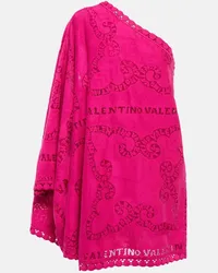 Valentino Garavani Miniabito monospalla in misto cotone Rosa