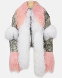 ATTICO Giacca in pelle con shearling Multicolore