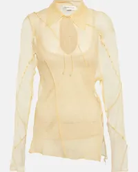 Victoria Beckham Blusa in crêpe de chine Beige