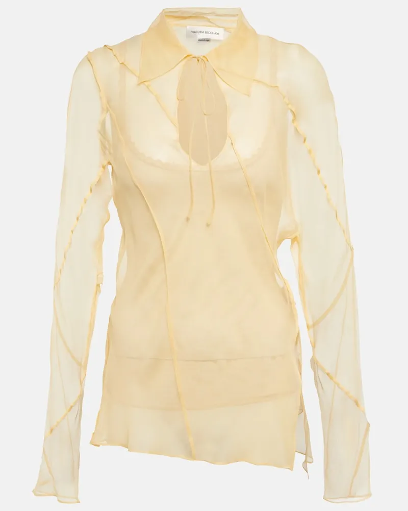 Victoria Beckham Blusa in crÃªpe de chine Beige