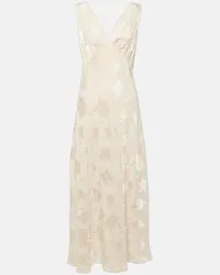 RIXO Bridal - Abito midi Sandrine in jacquard Bianco