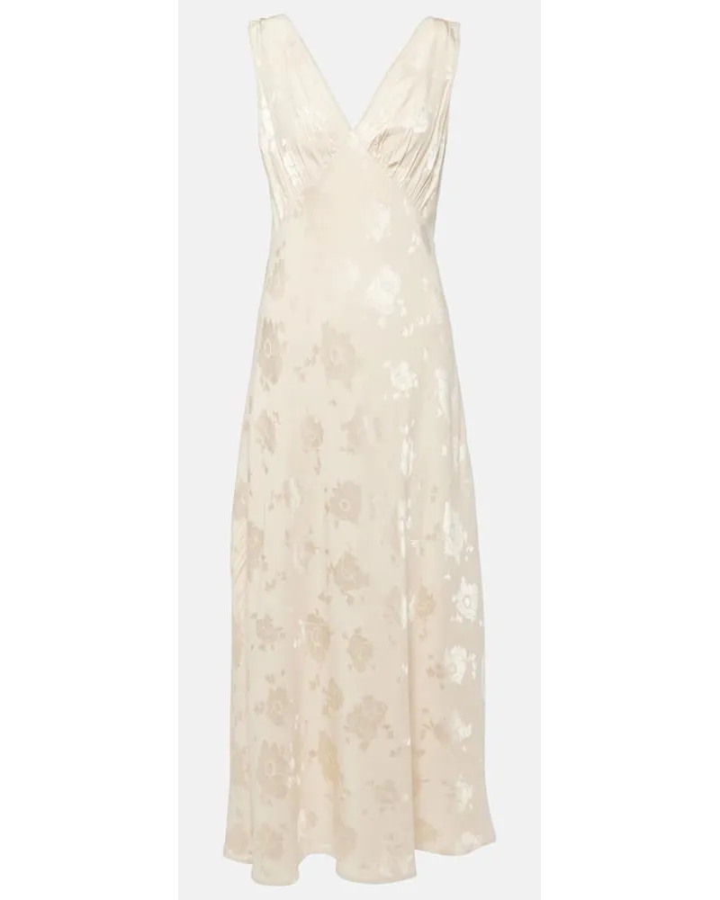 RIXO Bridal - Abito midi Sandrine in jacquard Bianco