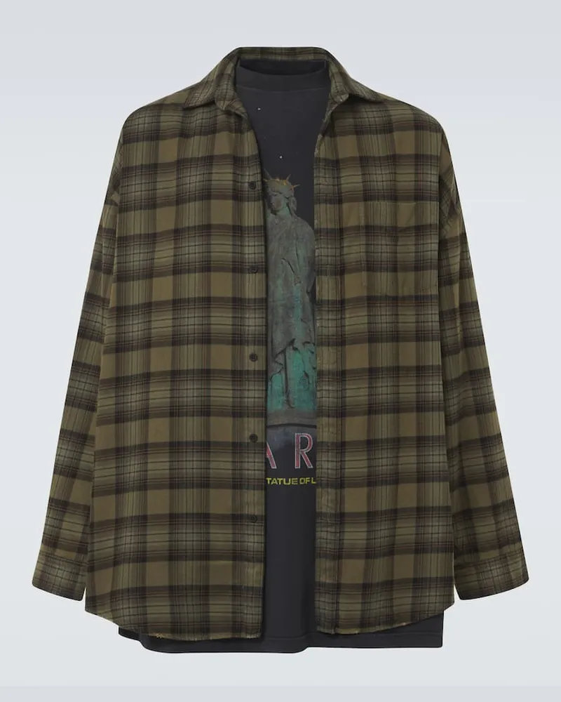 Balenciaga Camicia Paris Liberty in cotone Marrone