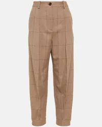 Loro Piana Pantaloni tapered Aniston in cashmere Marrone