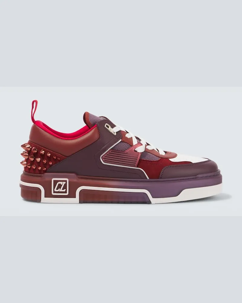 Christian Louboutin Sneakers Astroloubi in pelle con borchie Marrone